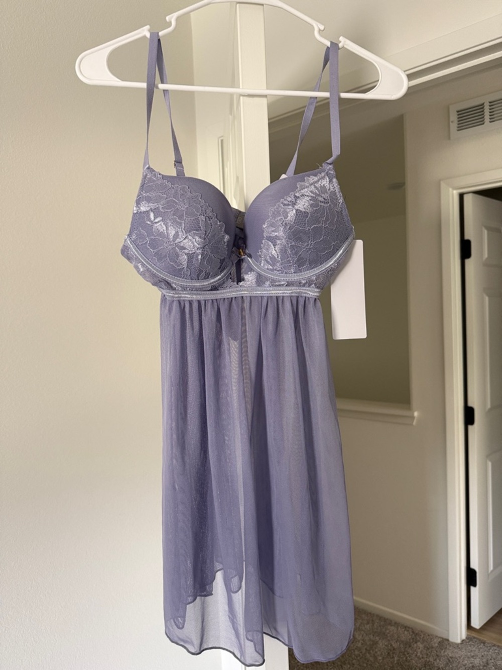 Lavender Lace Babydoll Chemise